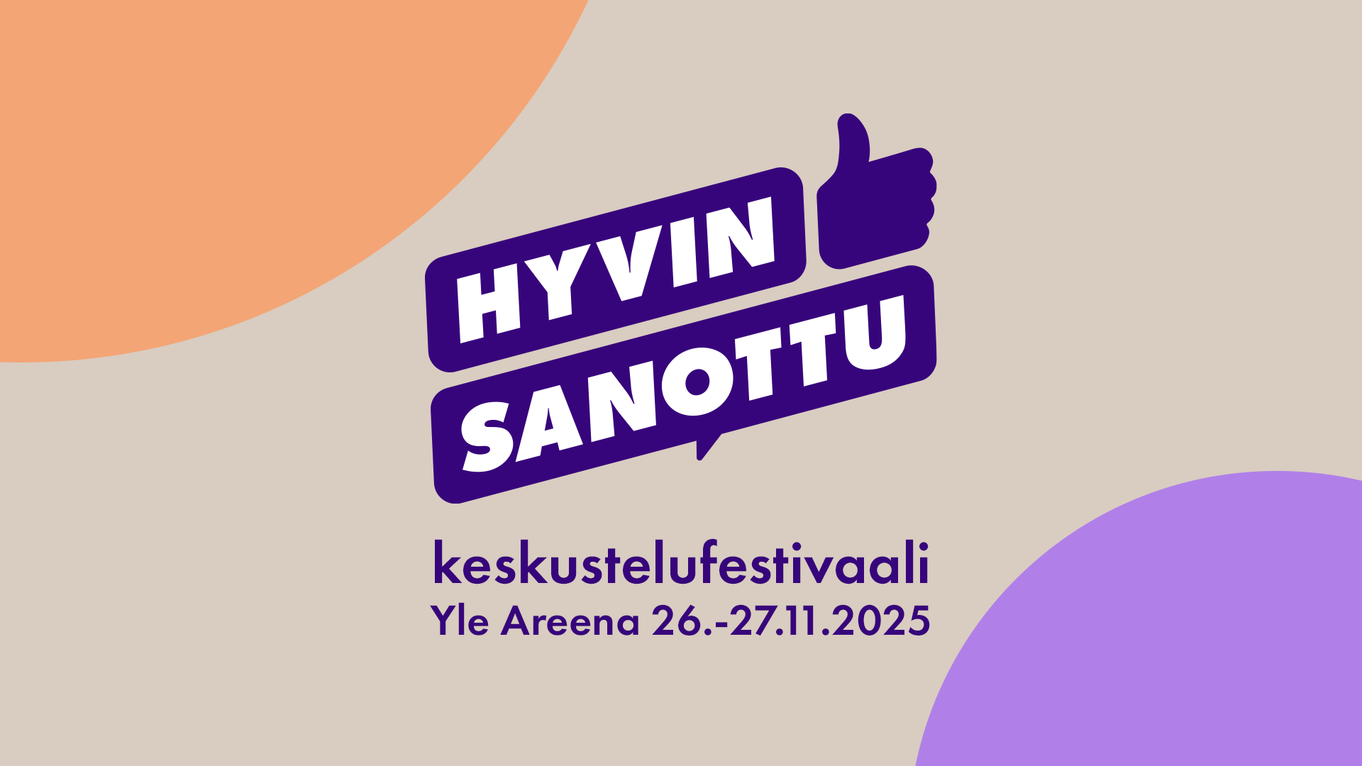 Hyvin sanottu -keskustelufestivaalin yleinen mainosbanneri.